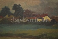 Balla jelzéssel: Legelő. Olaj, karton, üvegezett keretben, 36×48 cm